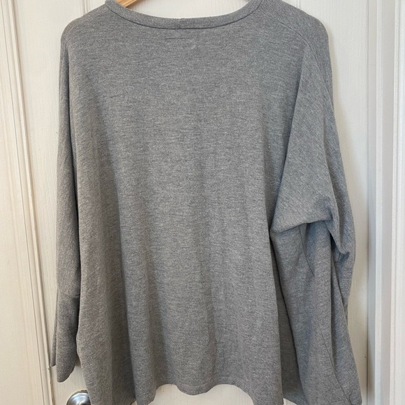 Lauren Moshi Record Eye Oversized Gray Sweatshirt Size XS Boyfriend Casual - Picture 5 of 7